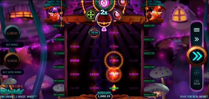 Fire Gnomes 2 Magic Wheel - free spins grid with active roles