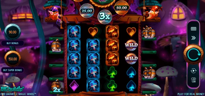 Fire Gnomes 2 Magic Wheel - main game screen